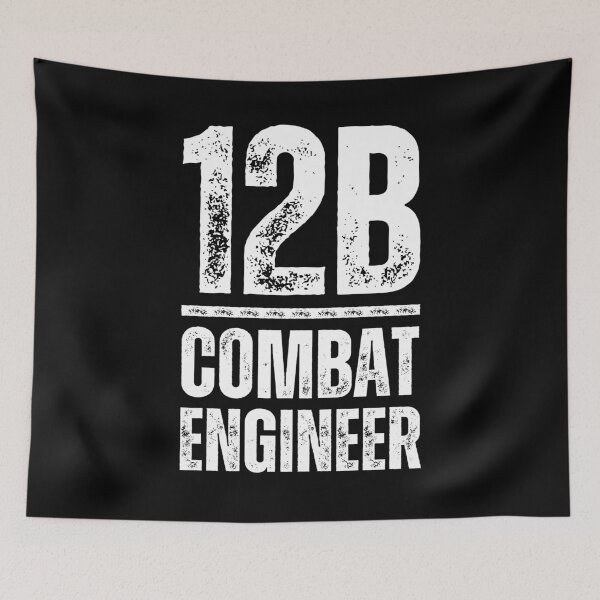 Item preview, 12B Combat Engineer – U.S. Army MOS Military Design for Veterans & Soldiers Distressed White Font designed and sold by GFamilyC.