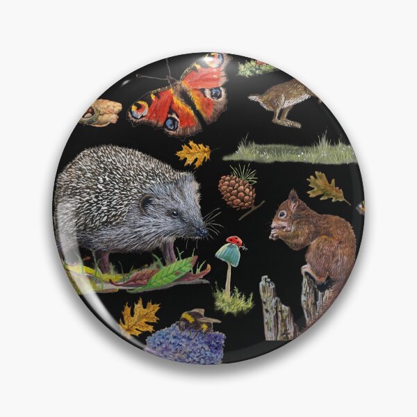 Item preview, British Wildlife Montage (Black Background) designed and sold by TheArtery2010.