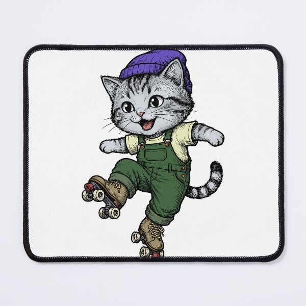 Item preview, A cat on roller skates designed and sold by krabbaraban.