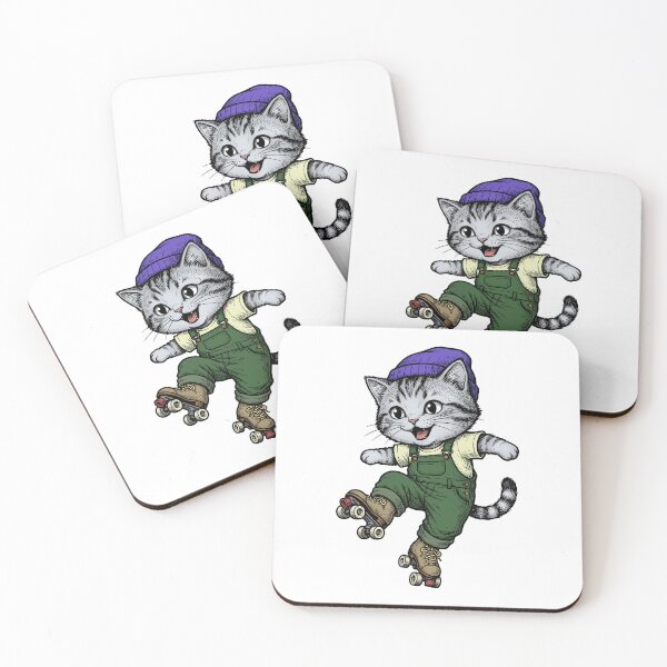 Item preview, A cat on roller skates designed and sold by krabbaraban.