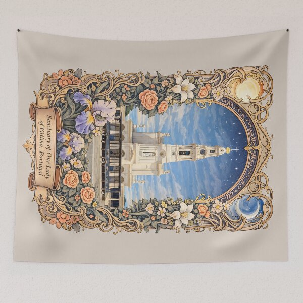 Item preview, Vintage Art Nouveau Sanctuary Lady Fatima Portugal Print designed and sold by BorgSpareParts.