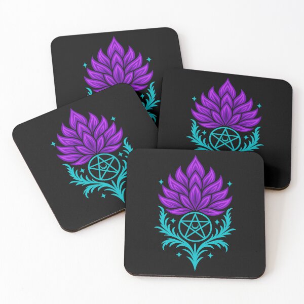 Item preview, Thistle with pentagram - Wiccan plant symbol designed and sold by Christine Krahl.