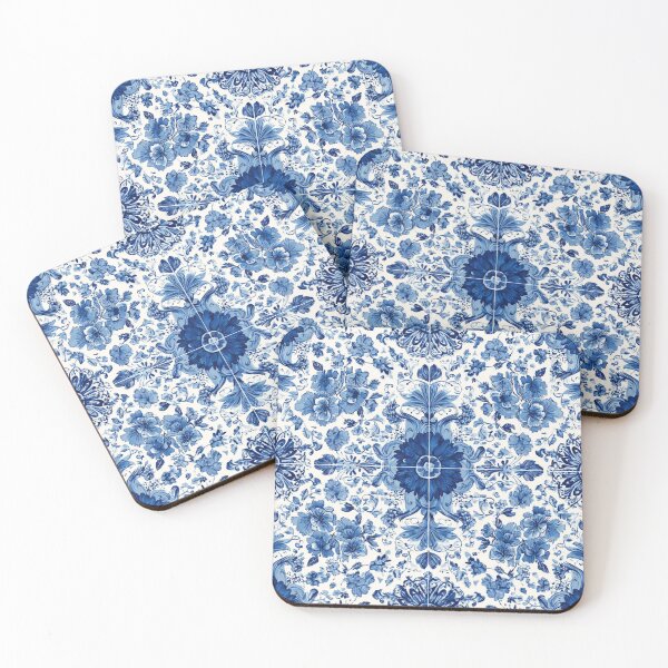 Item preview, Royal Delft Blue Florals Hand Painted Pattern designed and sold by GrinGalore.