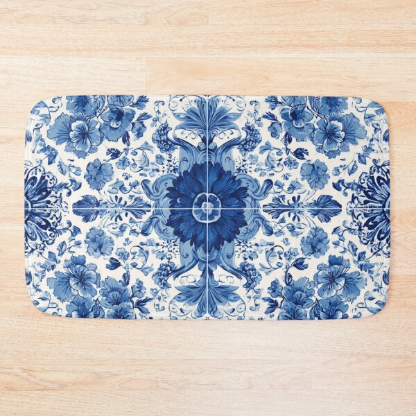 Item preview, Royal Delft Blue Florals Hand Painted Pattern designed and sold by GrinGalore.