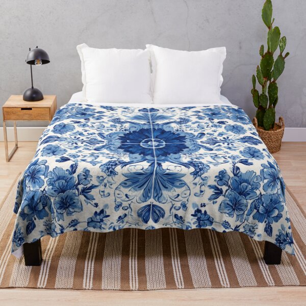 Item preview, Royal Delft Blue Florals Hand Painted Pattern designed and sold by GrinGalore.