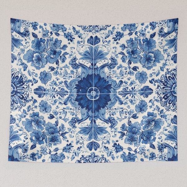 Item preview, Royal Delft Blue Florals Hand Painted Pattern designed and sold by GrinGalore.
