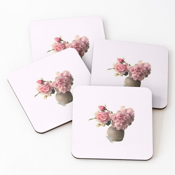 Item preview, Pink Roses in Ceramic Vase, Flower Stickers, Cute Stickers, Kawaii Art. designed and sold by winterdaisyflower.