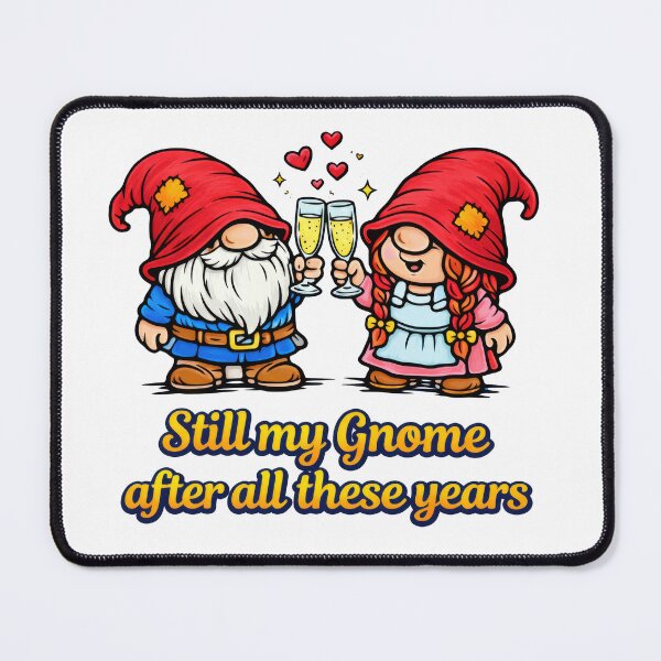 Item preview,  Still My Gnome After All These Years – Cute Gnome Couple Toasting with Champagne designed and sold by Moriarty's Digital Visions.