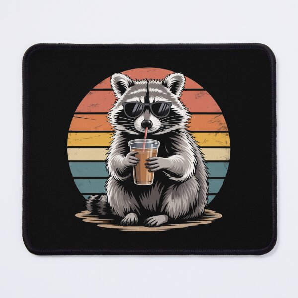 Item preview, Funny raccoon drinking iced coffee  designed and sold by Meryem Mamouni.