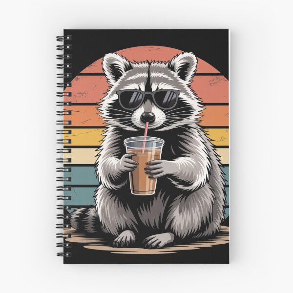 Item preview, Funny raccoon drinking iced coffee  designed and sold by Meryem Mamouni.