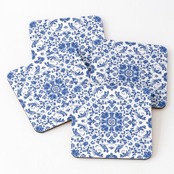Item preview, Royal Delft Blue Florals Ornament Portugal Pattern designed and sold by GrinGalore.