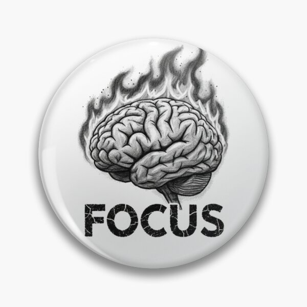 Item preview, Focus - Artistic Charcoal Brain Sketch & Motivational Quote designed and sold by KerOo1.