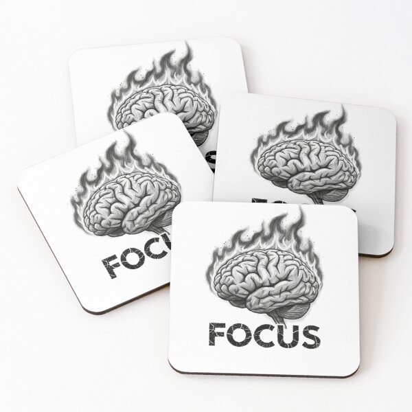 Item preview, Focus - Artistic Charcoal Brain Sketch & Motivational Quote designed and sold by KerOo1.