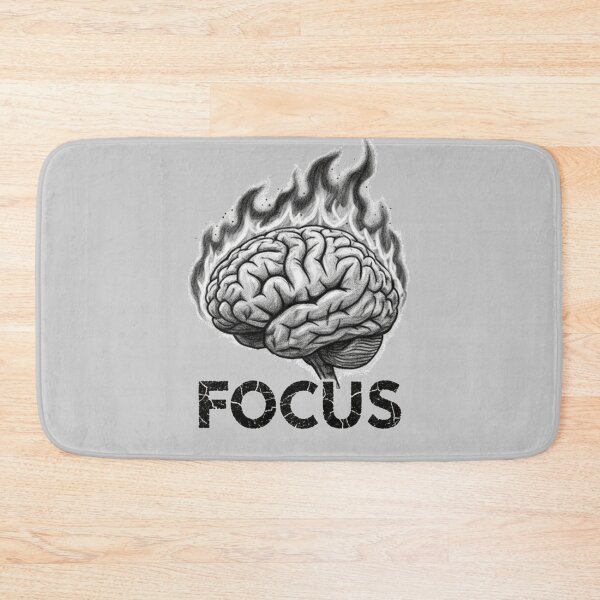 Item preview, Focus - Artistic Charcoal Brain Sketch & Motivational Quote designed and sold by KerOo1.