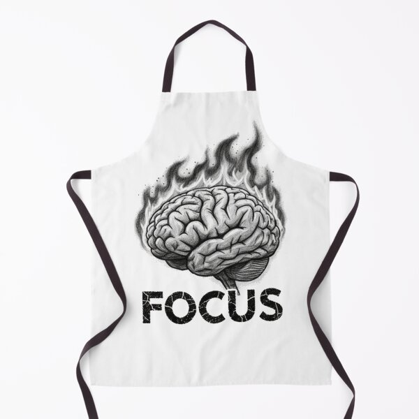 Item preview, Focus - Artistic Charcoal Brain Sketch & Motivational Quote designed and sold by KerOo1.