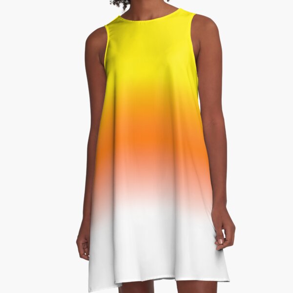 Vestido de verano vestido con degradado de color vigas vestido de verano amarillo anaranjado