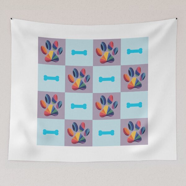 Item preview, Rainbow dogpaw pattern designed and sold by Tisunigo.