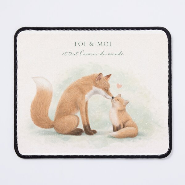 Item preview, Sweet message with a fox and her baby fox cub designed and sold by Audrey Janvier | AJD.