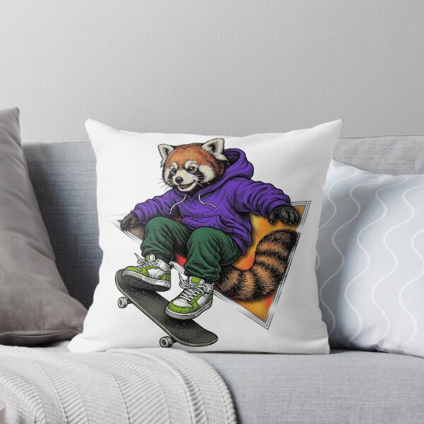 Item preview, Red panda on a skateboard designed and sold by krabbaraban.