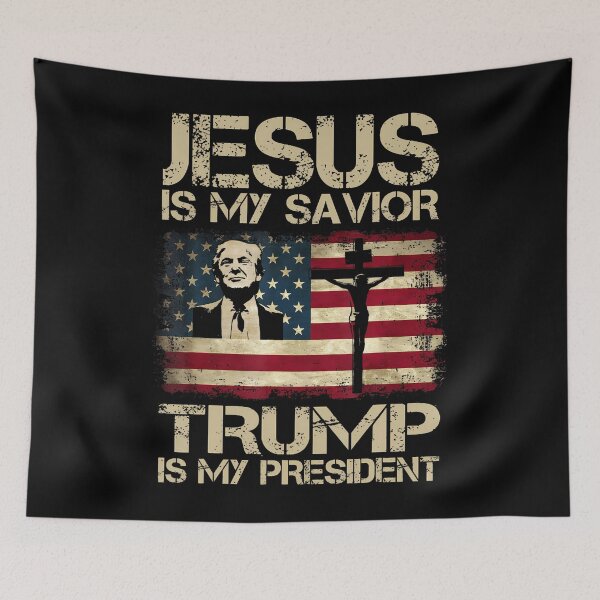 Item preview,  Jesus Is My Savior Trump Is My President Trump 2024 Usa Flag  designed and sold by Mouzaine.