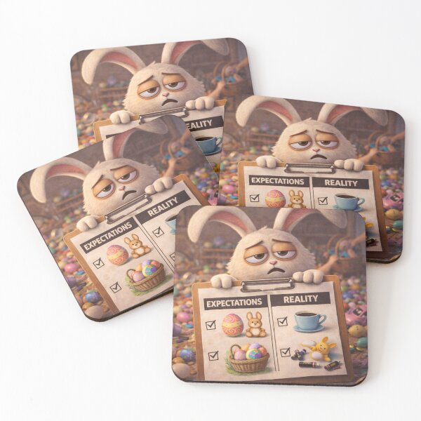 Item preview, Easter Expectations vs Reality – Funny Tired Bunny 3D Humor designed and sold by ComedyInkFactor.