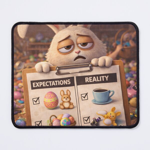 Item preview, Easter Expectations vs Reality – Funny Tired Bunny 3D Humor designed and sold by ComedyInkFactor.