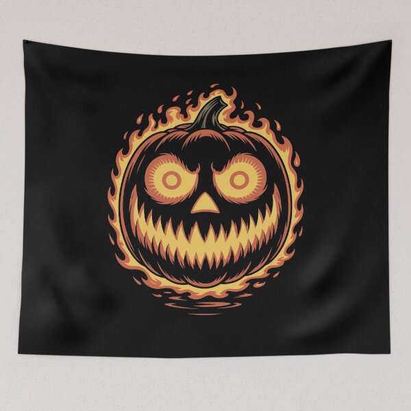 Item preview, Flaming Evil Pumpkin Face designed and sold by flagylART.