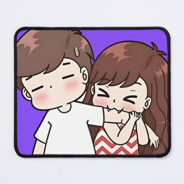 Item preview, Funny Chibi Couple - Playful Girl Biting Boyfriend designed and sold by GunnuDesigns.