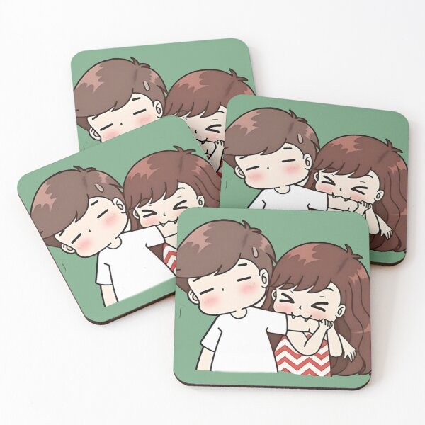 Item preview, Funny Chibi Couple - Playful Girl Biting Boyfriend designed and sold by GunnuDesigns.