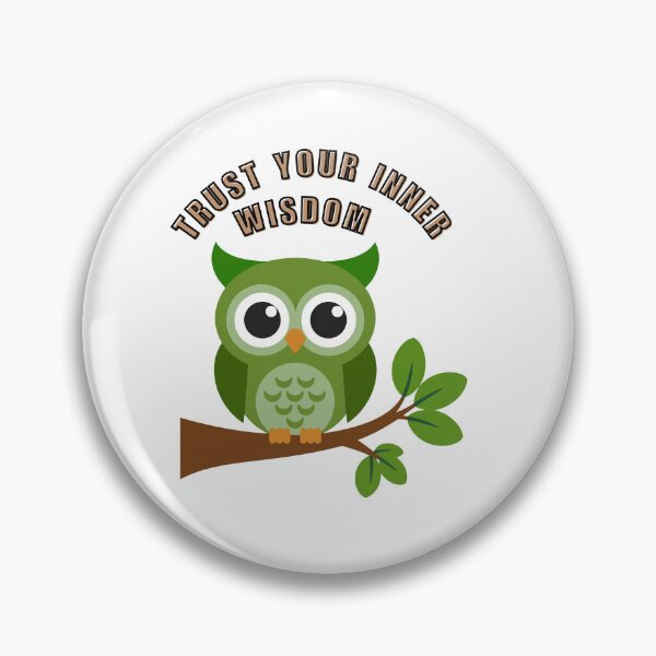 Item preview, Green Owl on Tree Branch – Trust Your Inner Wisdom designed and sold by Daily Mood Studio.