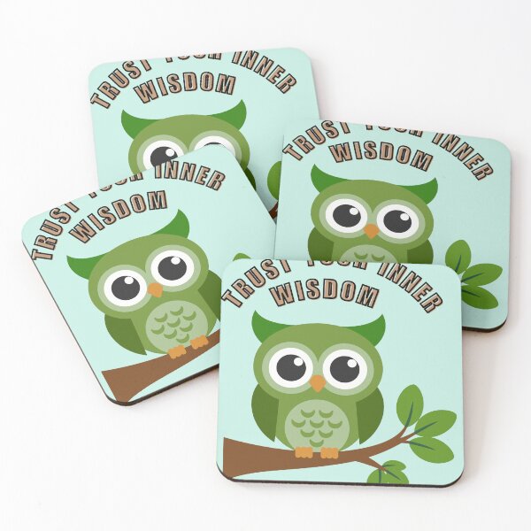Item preview, Green Owl on Tree Branch – Trust Your Inner Wisdom designed and sold by Daily Mood Studio.