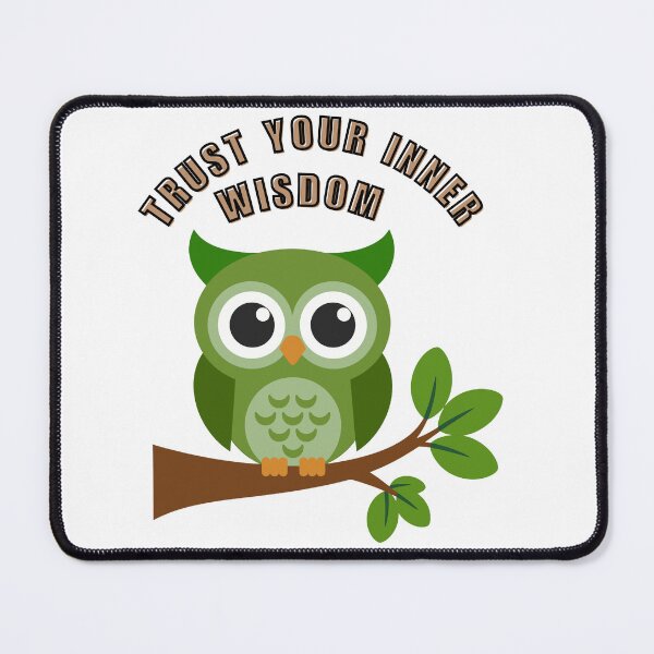 Item preview, Green Owl on Tree Branch – Trust Your Inner Wisdom designed and sold by Daily Mood Studio.