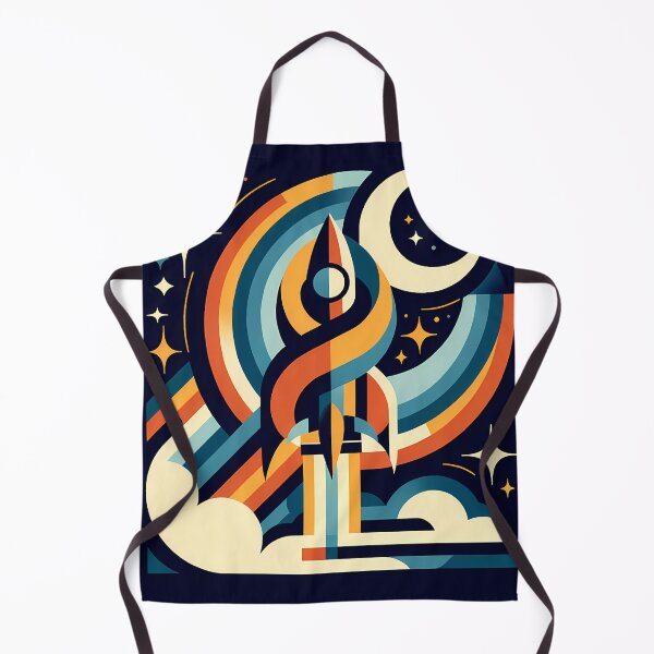 Item preview, Retro Rocket Launch with Rainbow Trails designed and sold by InkSmithery.