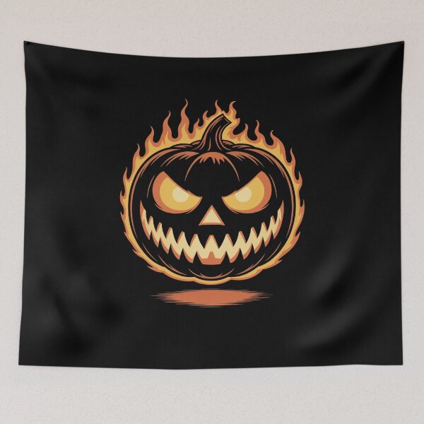 Item preview, Flaming Evil Pumpkin Face designed and sold by flagylART.