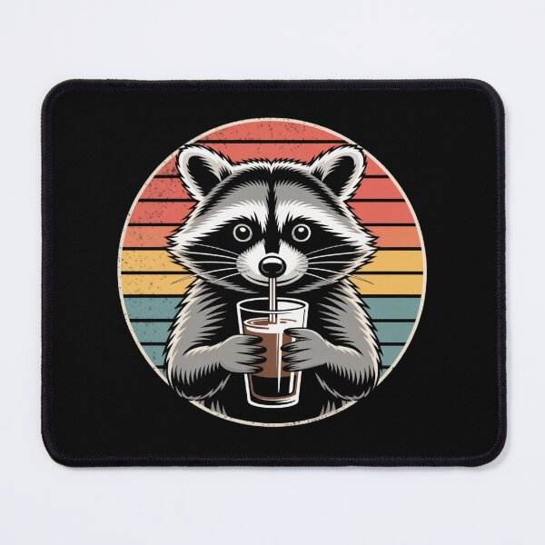 Item preview, Funny raccoon drinking iced coffee  designed and sold by Meryem Mamouni.