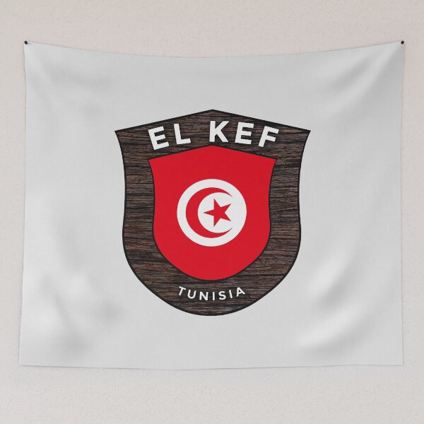 Item preview, El Kef Tunisia | Flag Shield Travel Emblem designed and sold by World Designs.