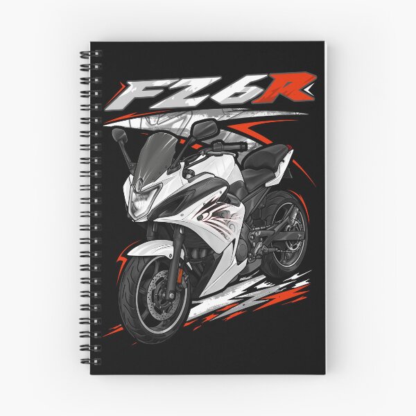 Artikelvorschau, Yamaha FZ6R 2010 (Perlweiß mit Grafiken) für Motorradfahrer entworfen und verkauft von MotoApparelHub.
