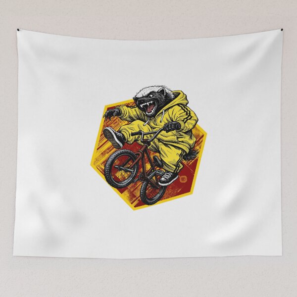 Item preview, Honey Badger on a BMX bike designed and sold by krabbaraban.