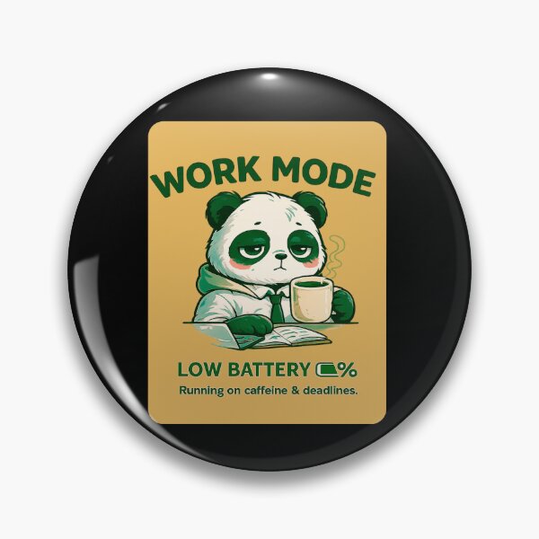 Item preview, Work Mode Low Battery Panda – Office Burnout Humor Graphic Design designed and sold by AdicretorDesign.
