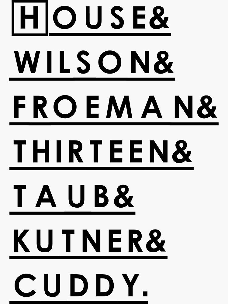 "house md" Sticker for Sale by raandoom Redbubble