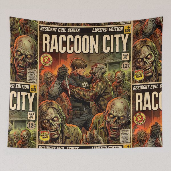 Item preview, Resident Evil 2 Raccoon City Vintage Comic Cover Art designed and sold by Back2Collage.