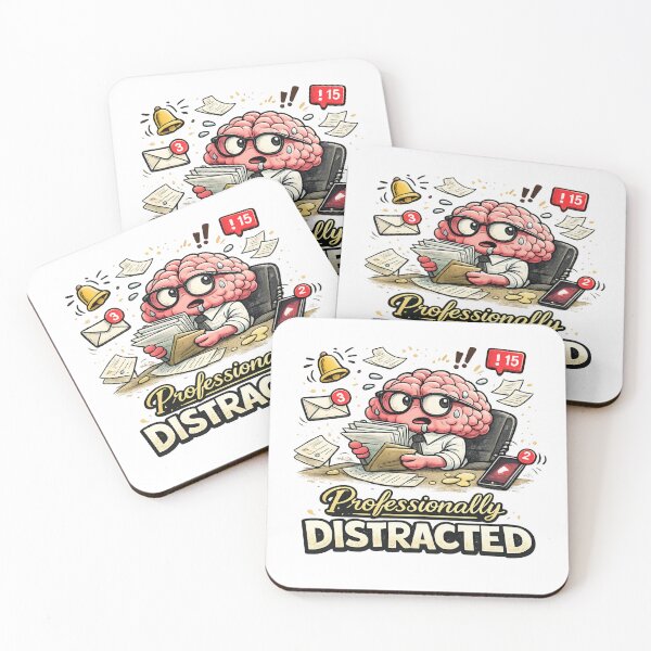 Item preview, Professionally Distracted ADHD Brain Office Chaos Design designed and sold by FeralMindStudio.