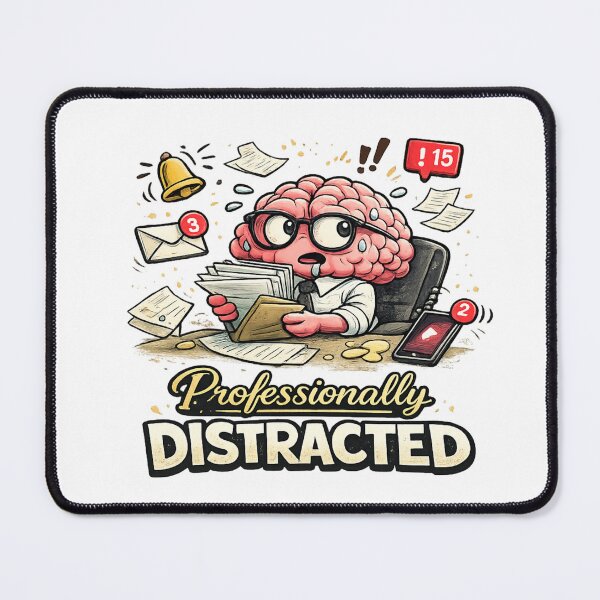 Item preview, Professionally Distracted ADHD Brain Office Chaos Design designed and sold by FeralMindStudio.