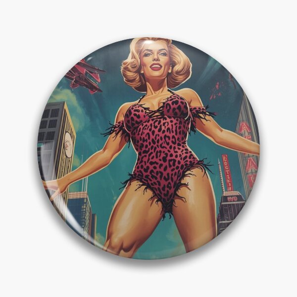 Item preview, Giantess Rampage Retro Poster | 1950s B-Movie Glamorous Giantess | Neon Metropolis Art Print designed and sold by MissSaylor.