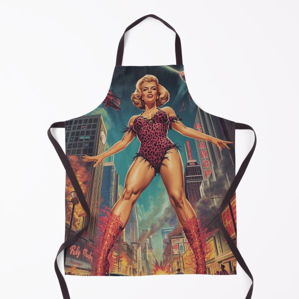 Item preview, Giantess Rampage Retro Poster | 1950s B-Movie Glamorous Giantess | Neon Metropolis Art Print designed and sold by MissSaylor.