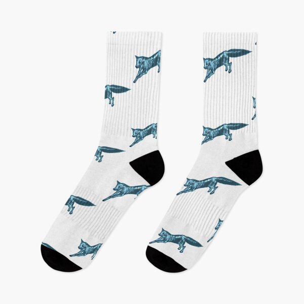 Item preview, Leaping Fox Blue Line Art designed and sold by ieevxgjdbzc98.