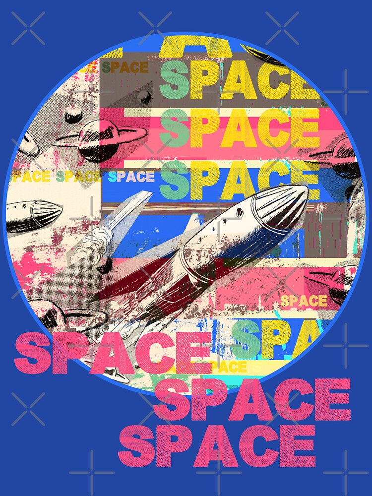 Thumbnail 6 of 6, Zipped Hoodie, Retro Space Rockets Collage Adventure designed and sold by Mauswohn.