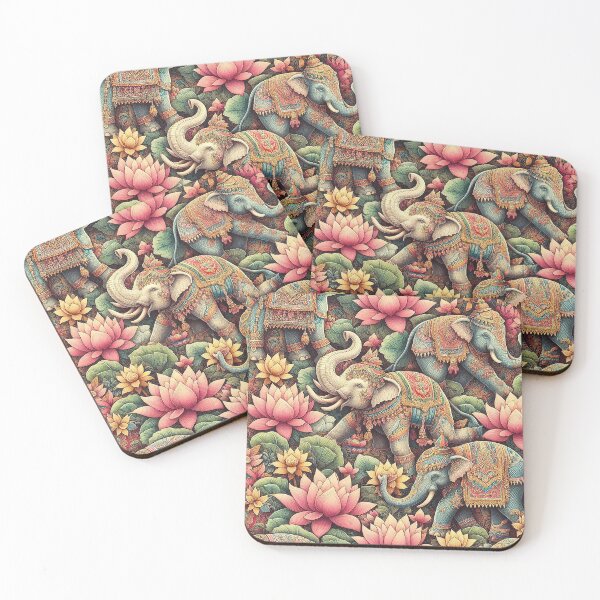 Item preview, Elephant Inspired by Seamless Thai Lotus Petal Elegance   designed and sold by Vanich-Panich.