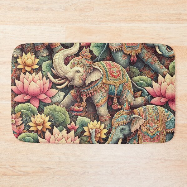 Item preview, Elephant Inspired by Seamless Thai Lotus Petal Elegance   designed and sold by Vanich-Panich.