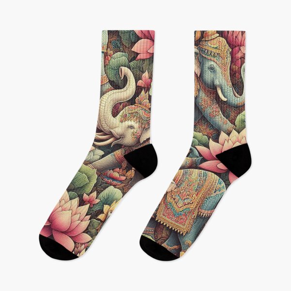 Item preview, Elephant Inspired by Seamless Thai Lotus Petal Elegance   designed and sold by Vanich-Panich.